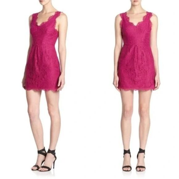 Joie Rori Magenta Pink Lace Dress Size Small - Picture 1 of 9